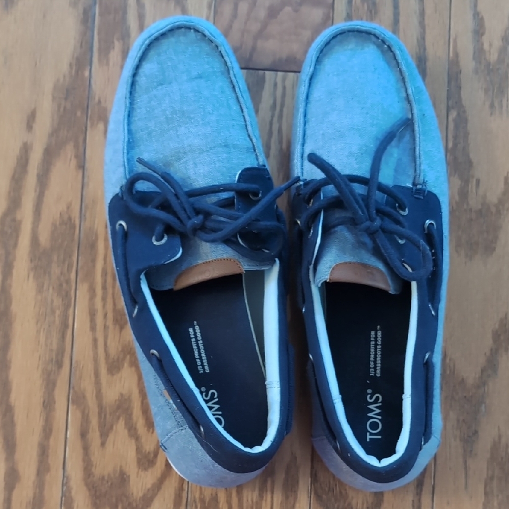 TOMS Men's Denim Blue Boat Shoes